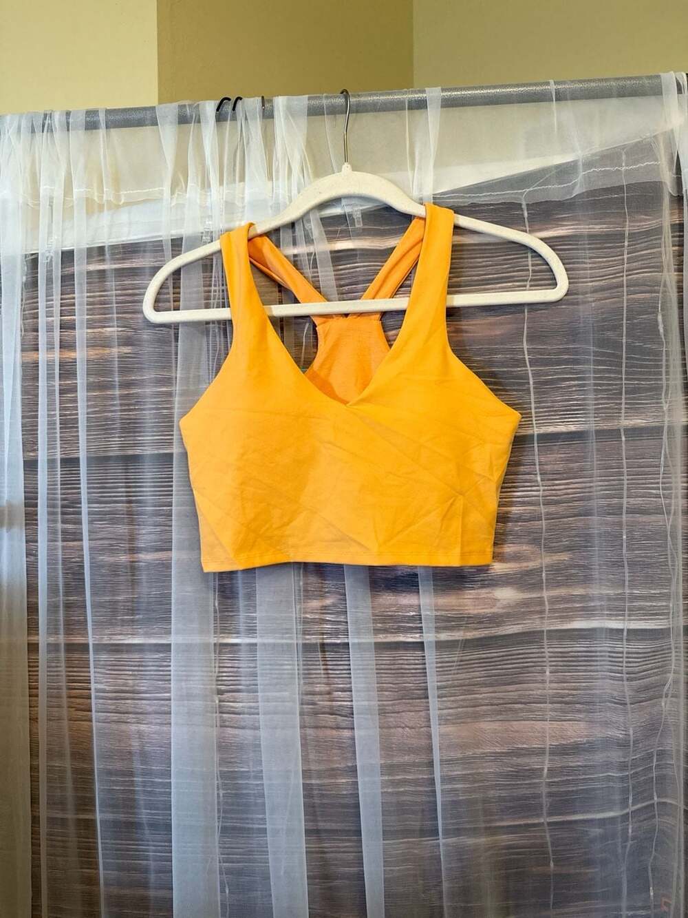 NWT Cupshe V-Neck Crisscross Back Crop Top in Orange